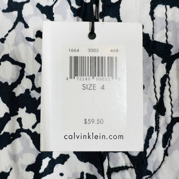 NEW! Calvin Klein Snake Print Shorts Casual Cuff Shorty Blue White - 4 - Picture 4 of 4